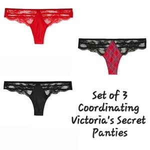 👀50% OFF❤NWT‼️Victoria's Secret Set of 3 "Very Sexy" So Obsessed Strappy Thongs